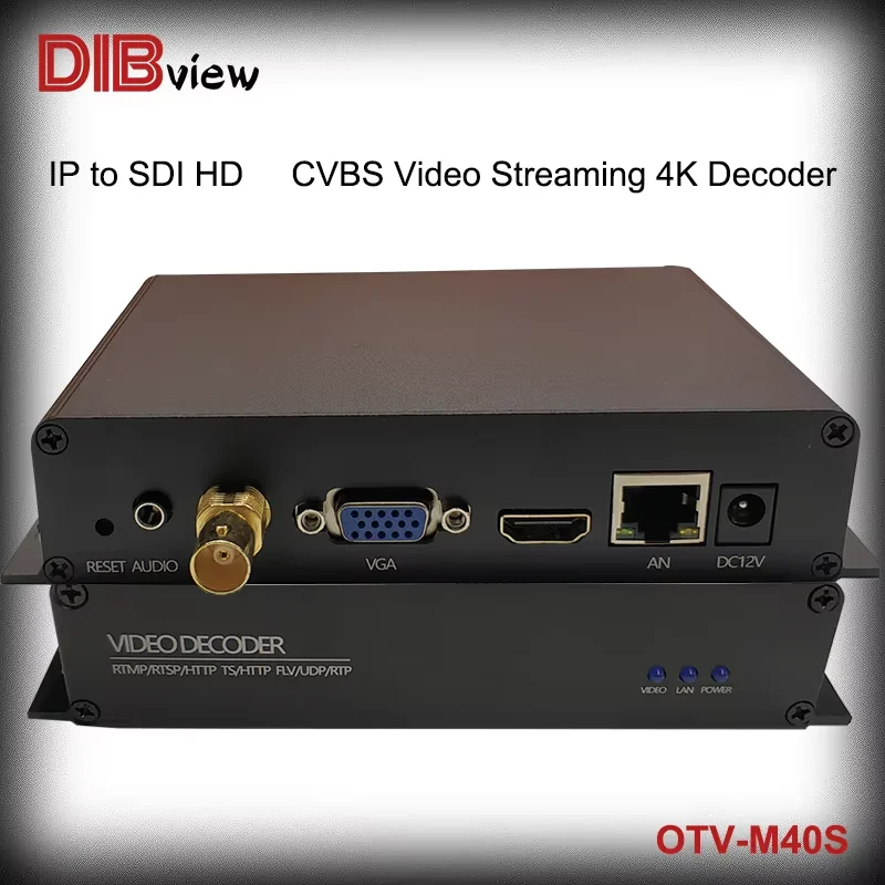 OTV-M40S H.265 H.264 4K Streaming SRT RTMP NDI IP'den HD SDI Video IPTV Kod Çözücüye