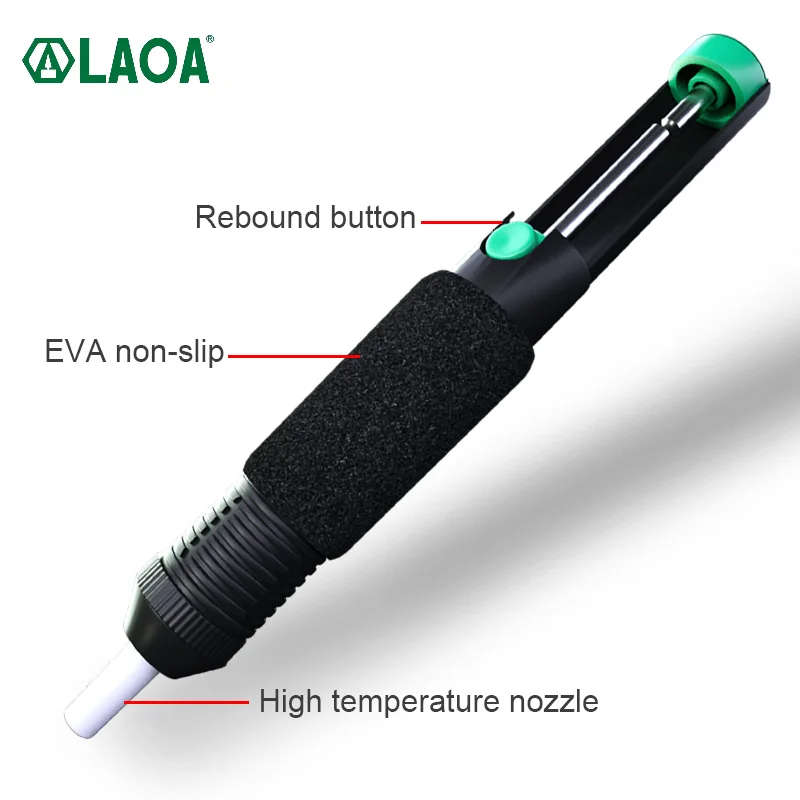 Imagem -02 - Laoa Solda Otário Poderosa Bomba Desoldering Sucção Estanho Otário Caneta Vácuo Ferro de Solda Desolder Arma Remoção de Plástico Mão