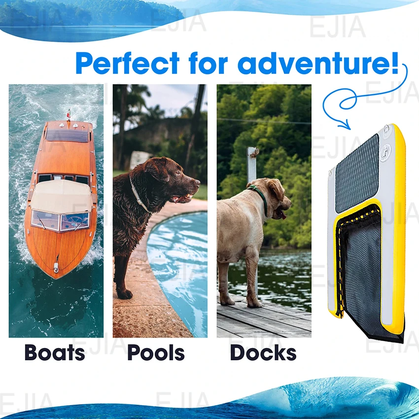 Opblaasbare Pup Plank Pet Ramp, Hond Op Water Luchthelling, Drijvend Dok, Zomer Huisdier Recreatie, Binding-Downs