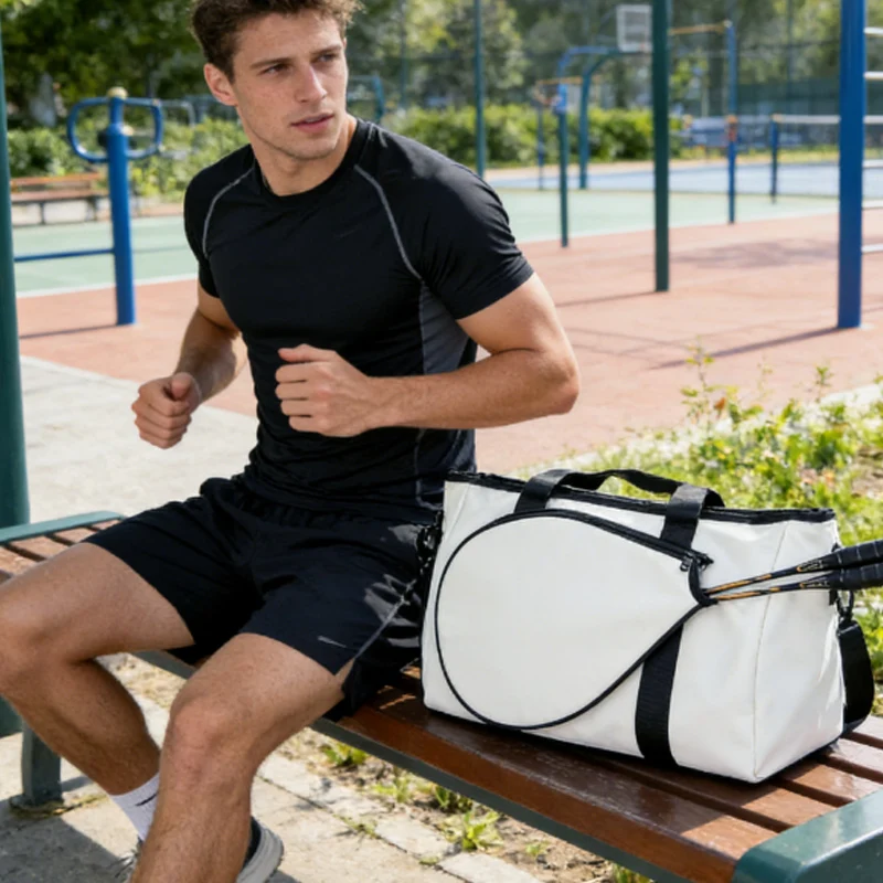 

1pcs Tennis Travel Bag for Women,Exterior Racket Pocket & Separate Shoe Compartment, Wet Pocket & Laptop Compartment,Gym Bag