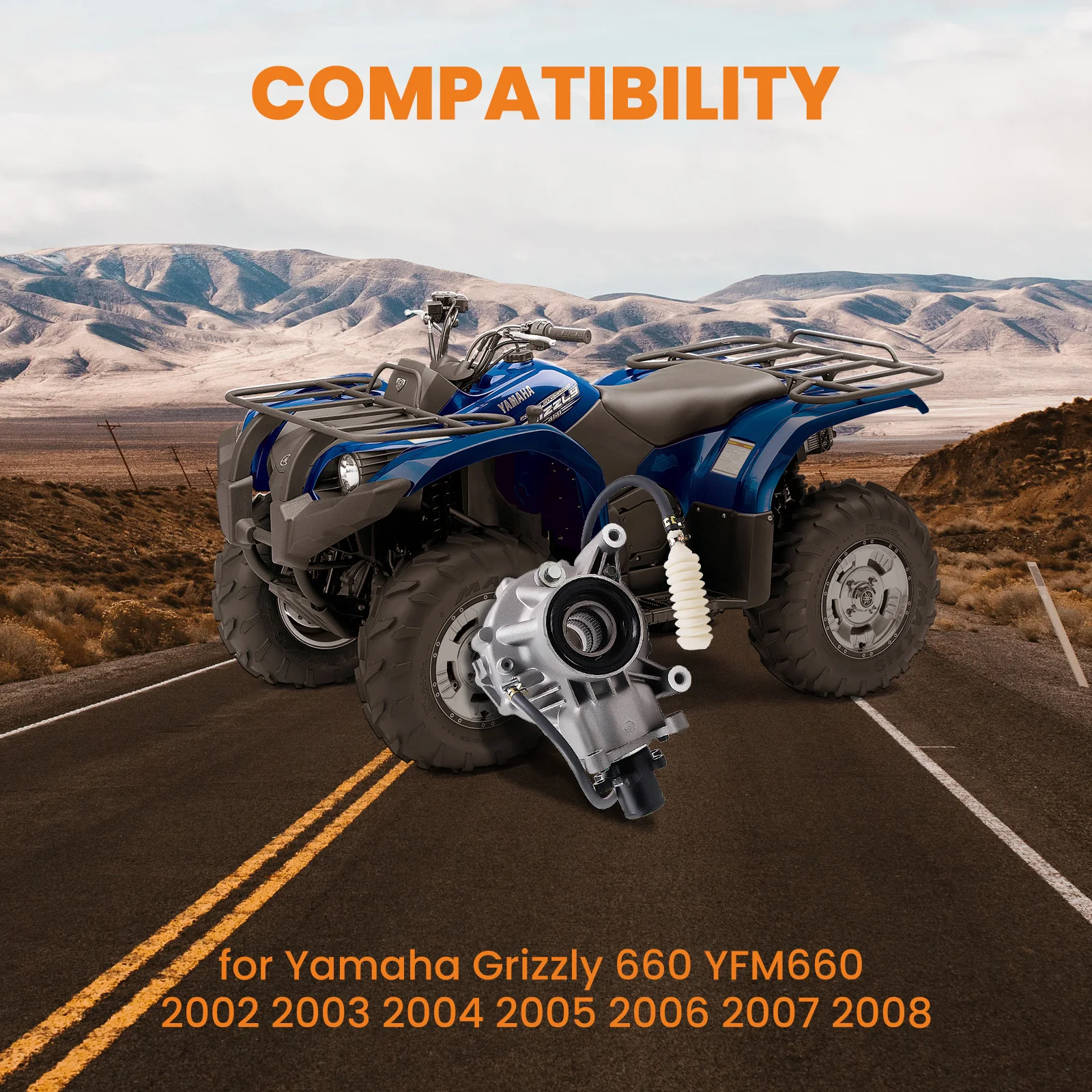 Complete Rear Differential for Yamaha Grizzly 660 2002 2003-2008 5KM-46101-12-00