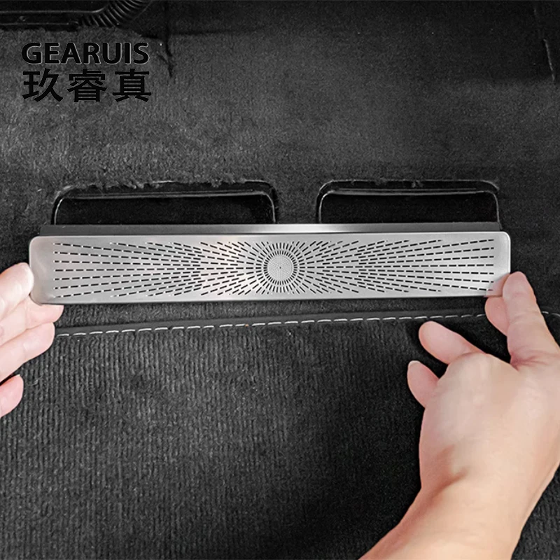 For Audi Q5 FY 2018-2024 Car Air Condition Vent Cover Rear Seat anti dust Outlet Audio Speaker stainless steel Auto Accessories