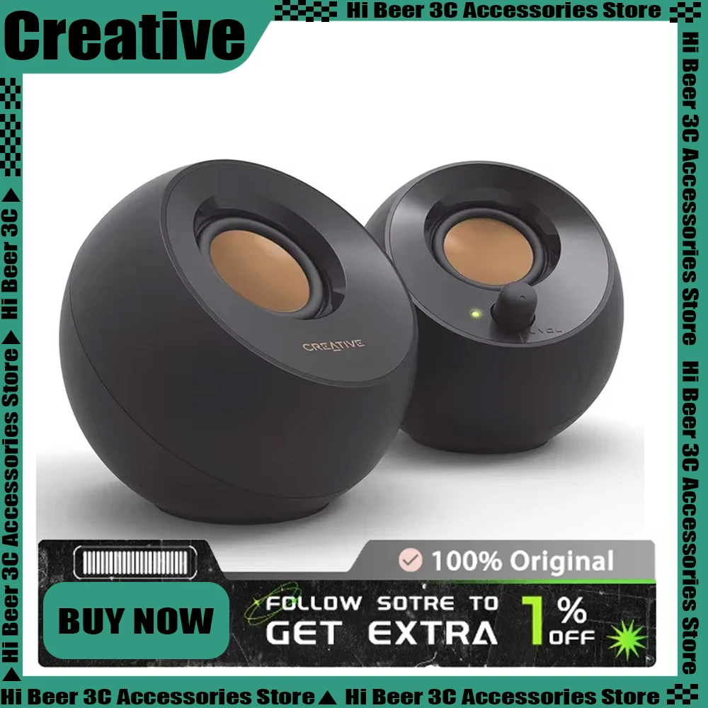 New Creative Pebble Plus 2.0 Wired Speaker 3d Surround Usb Mini Speaker Notebook Accessory for Computer Desktop Pc Gamer Gifts