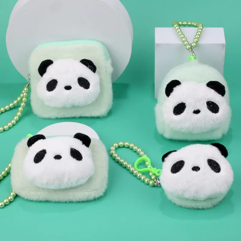 Cute Cartoon Plush Panda Coin Purse  Key Earphone Bag Card Bag Children's Coin Pouch Kids Cute Purse Cute Wallet Bag Pendant