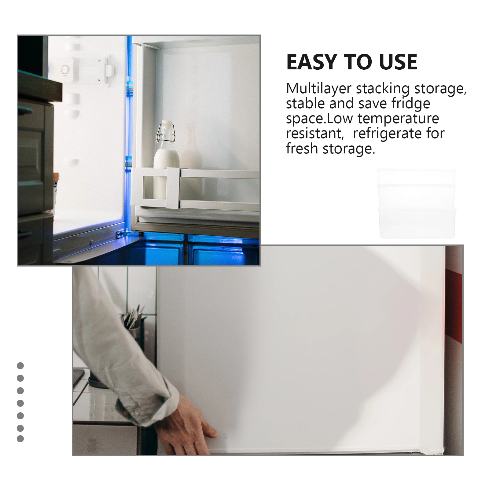 

3pcs Food Storage Box Vegetable Case Fridge ganizer Kitchen Supply Preservation Container Transparent Plastic Household