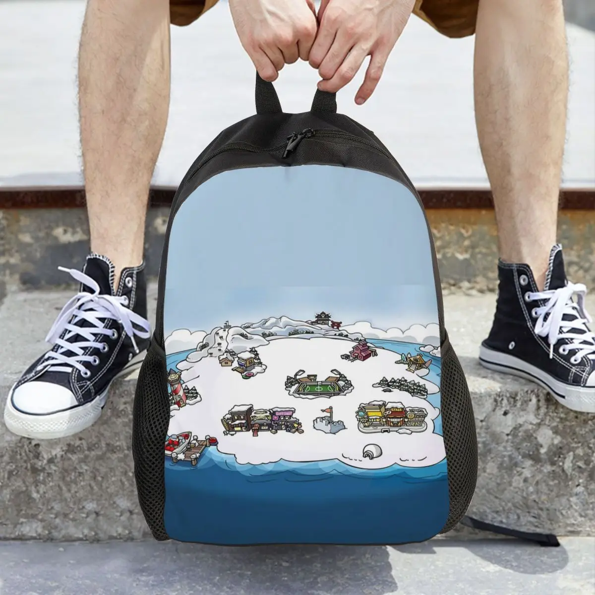 Club Penguin M Mochila para estudiantes Mochila escolar Mochila de viaje para senderismo para hombres y mujeres Mochila de moda Bolsos de hombro