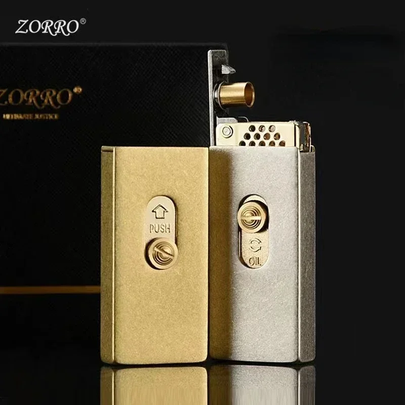 2023 New Rare Upward Slide Lighter New Design of Automatic Ignition Gasoline Smoking Lighter Copper/Zinc Alloy