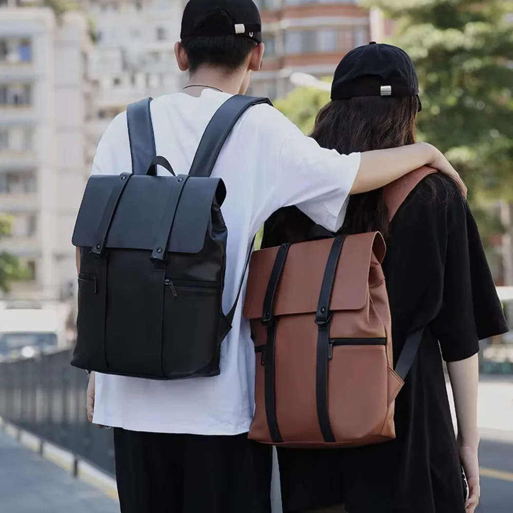 

Vintage Waterproof Backpacks Men PU Leather Travel Backpack Large Capacity Students School Books Laptop Backpack Bags for Men