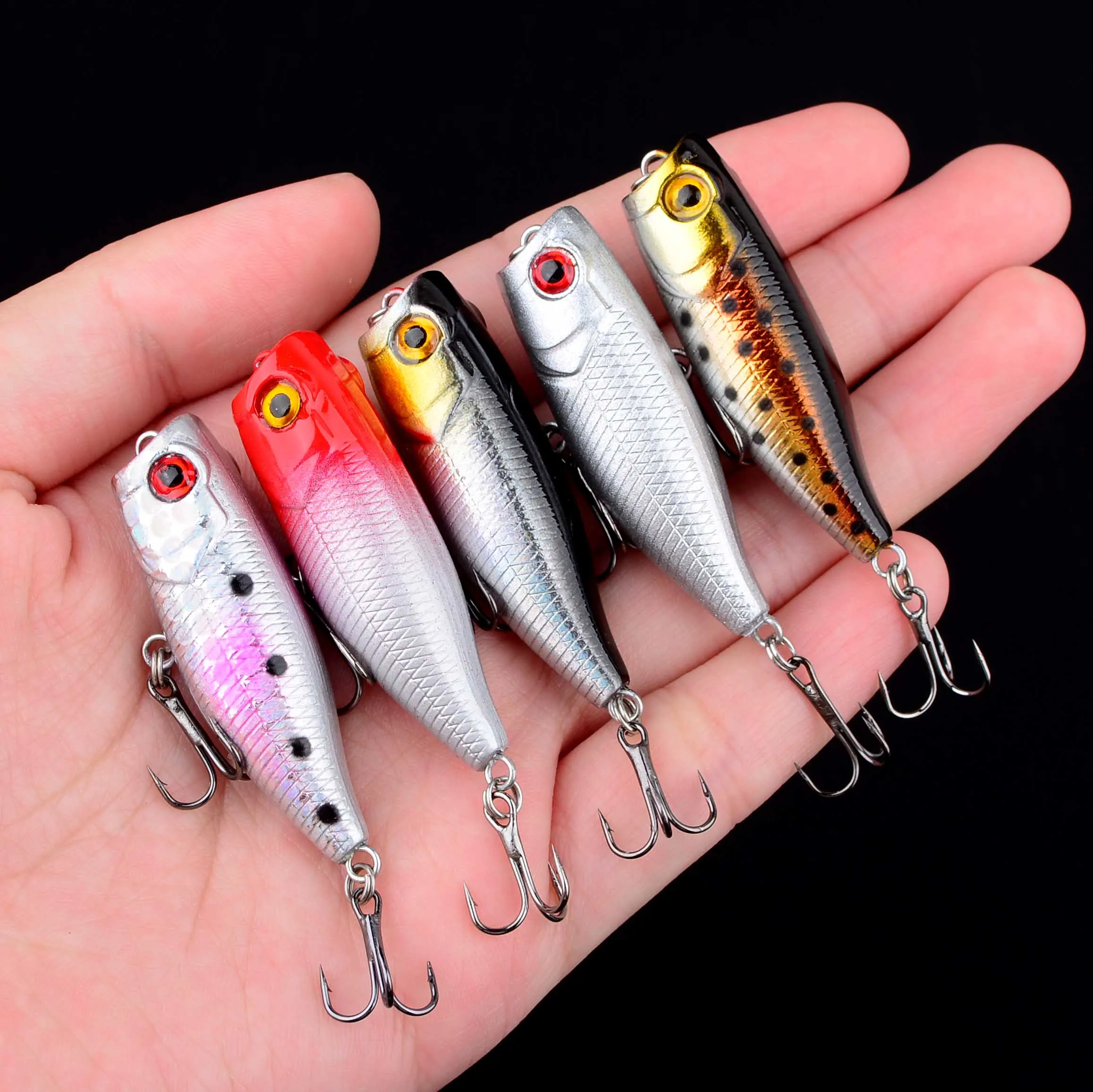 1pcs Fishing Lures Floating Popper Bait Topwater Artificial 