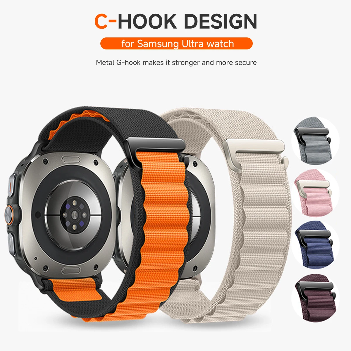 Alpine Loop Nylon Strap for Samsung Galaxy Watch Ultra 47mm Band Sport Watchband for Samsung Galaxy Watch Ultra Bracelet