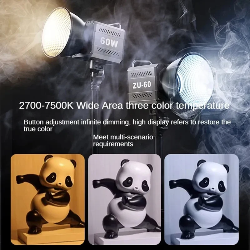 60 Вт COB с регулируемой яркостью видеосвет 2700-7500K светодиодный светильник для фотосъемки для фотостудии пленочная камера съемка вживую