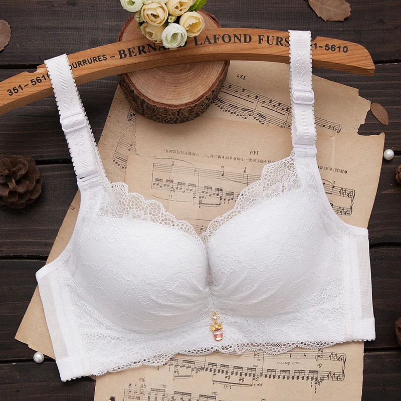 Fashionable Sexy Non-magnetic Underwear, Women Gathered Without Steel Ring, Thickened Bra, Adjusted Side Breast, Thin Student