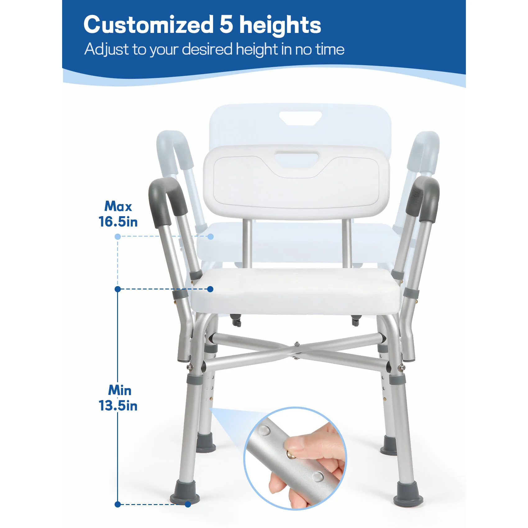 Shower Stool Chair Wall-Mounted Fold-Up Disabled Accessible Plastic Shower Seat Bathroom Other Home Furniture