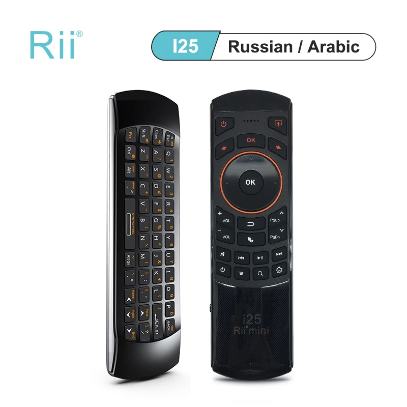 

Original Rii mini i25 2.4G Russian Arabic Wireless Keyboard Audio IR Remote Control for Mini PC Laptop HTPC Android TV Box