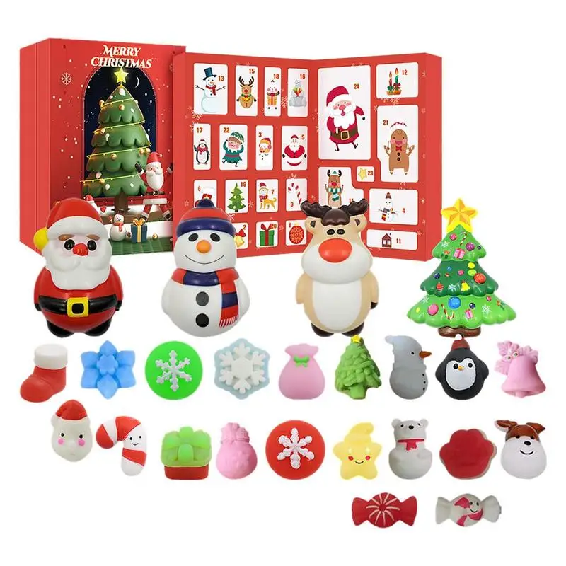 

Christmas Holiday Calendar Toy Advent Calendar With 24Pcs Sensory Fidget Toys 24 Days Of Holiday Countdown With Snowman