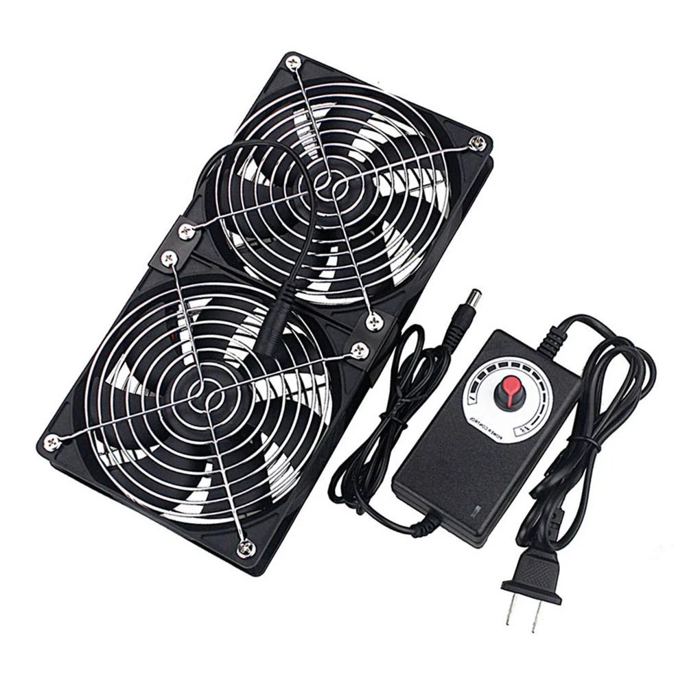 1x 12cm 2700RPM Cooling Fan With Controller Chassis Workstation Cabinet Radiator Cooler Fan With Metal Mesh Covers