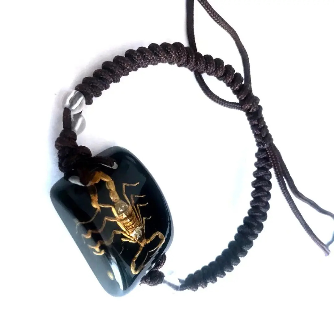 

12 pcs real yellow color scorpion black back bracelet charming bangle