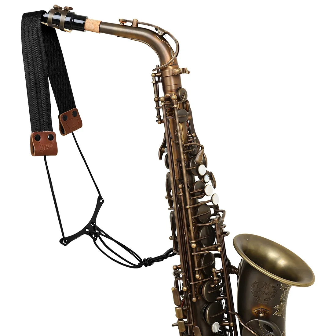 SLADE Saxophone Neck Strap Cowhide Sax Neck Strap Sturdy And Durable Suitable For Performance Wear Saxophone Woodwinds Parts