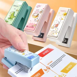 Chen lin mini grampeador conjunto com grampos bonito dos desenhos animados coelho multifunction ferramentas pasta de papel material escolar kawaii papelaria