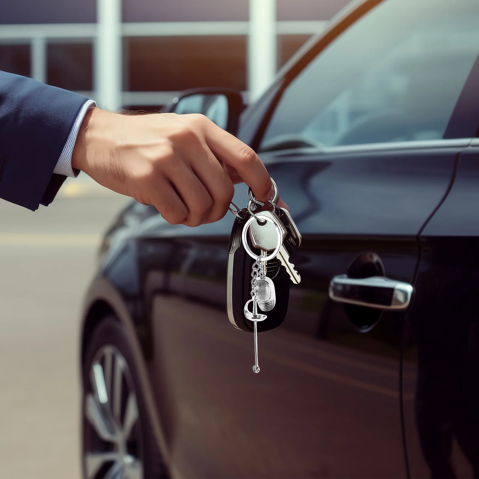 المبارزة المفاتيح المعدنية حلقة رئيسية الرياضة مروحة شنطة هدايا قلادة معلقة الديكور الإبداعية المفاتيح للنساء الرجال تذكارية