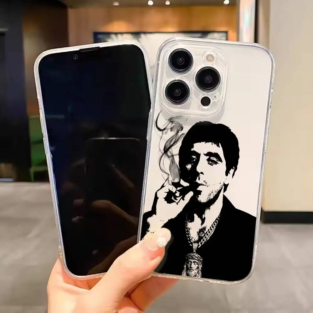 

Movie Violent Film S-Scarface Phone Case For iPhone 17 16 15 14 13 12 11 Mini Pro Max Plus Transparent Cover
