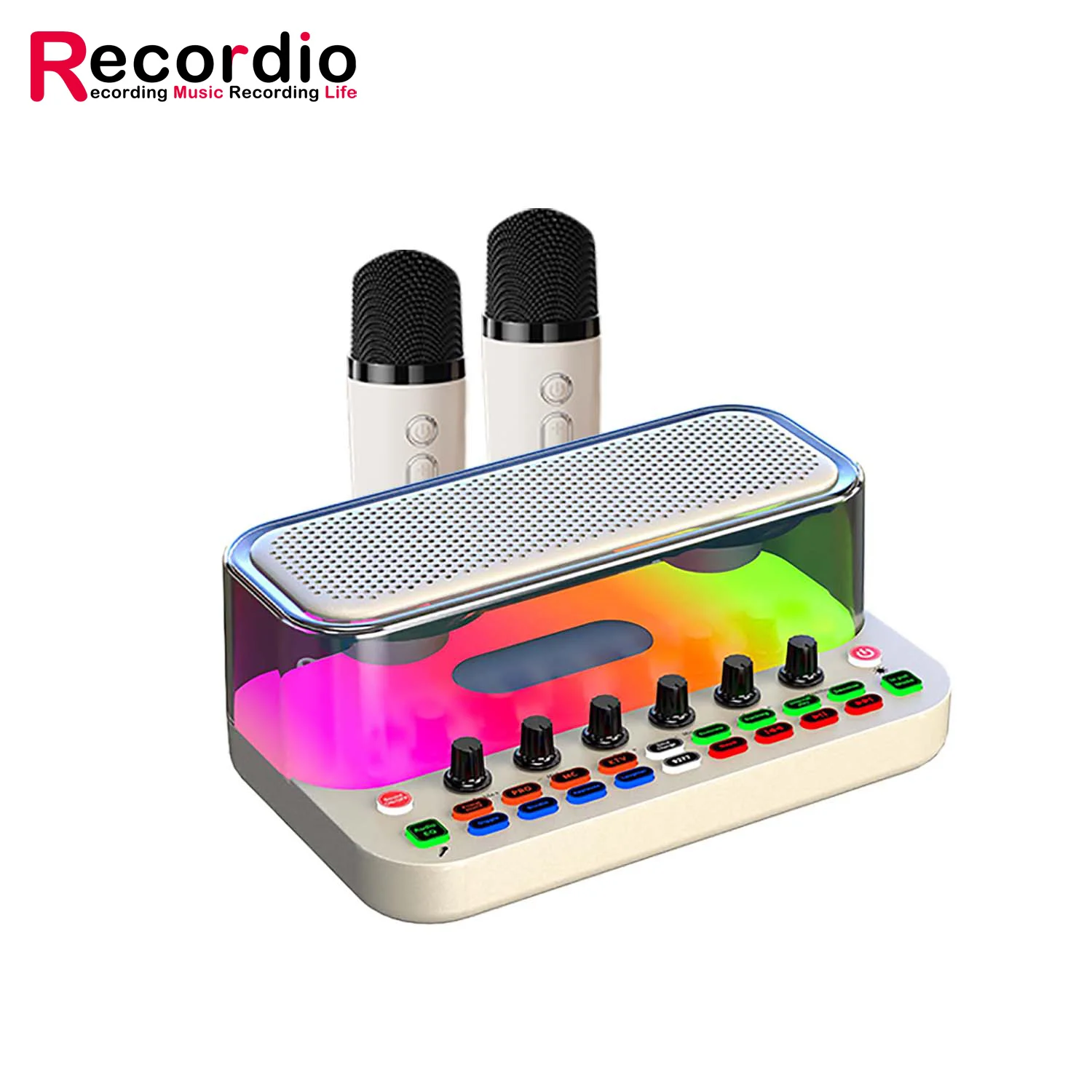 GAX-SY11 プロフェッショナルサウンドカードオーディオオールインワン カラフルライト ホームポータブル アウトドアレコーディング ライブ歌唱