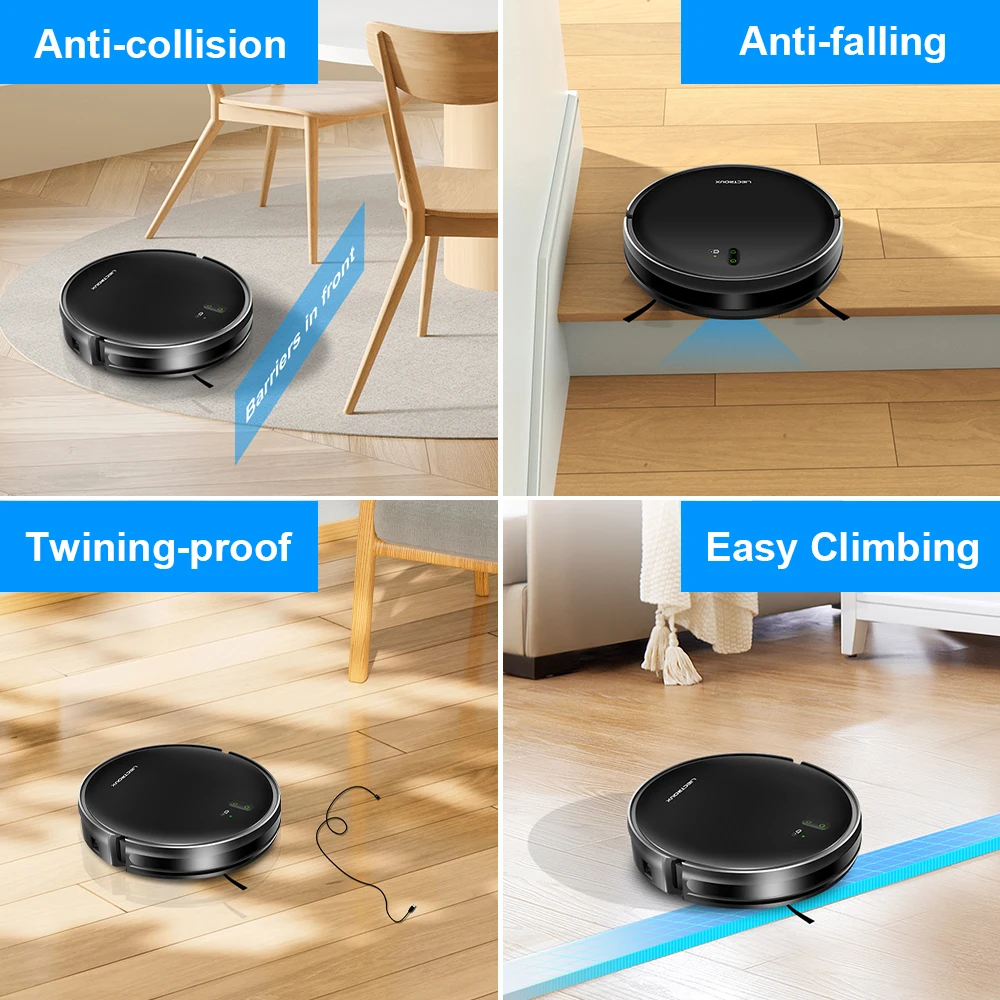 LIECTROUX L200 Robot Vacuum Cleaner & Wet Mop Combo,Smart Mapping,WiFi App,4KPa,Brushless Motor,Ideal for Pet Hair,Carpet,Floor