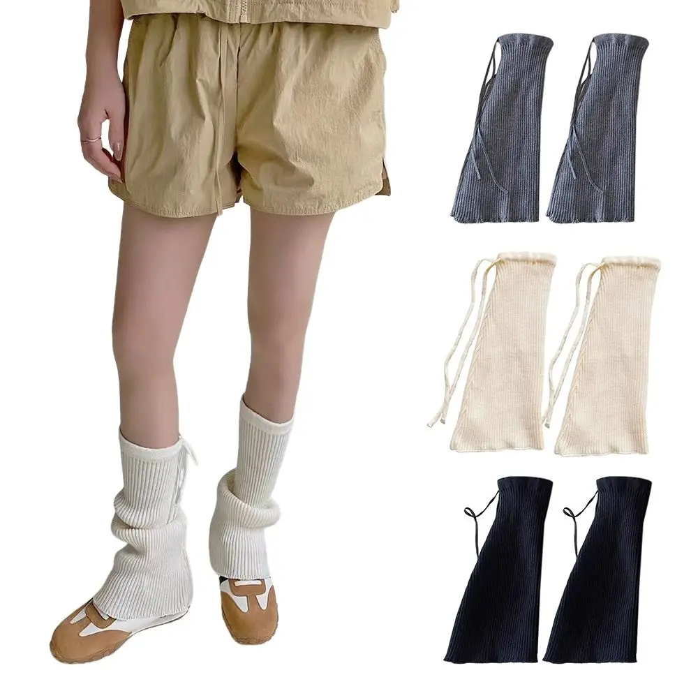 Nuevo Cubiertas para piernas de Color sólido, diseño de correas, cubierta cálida para pies, calentadores de piernas