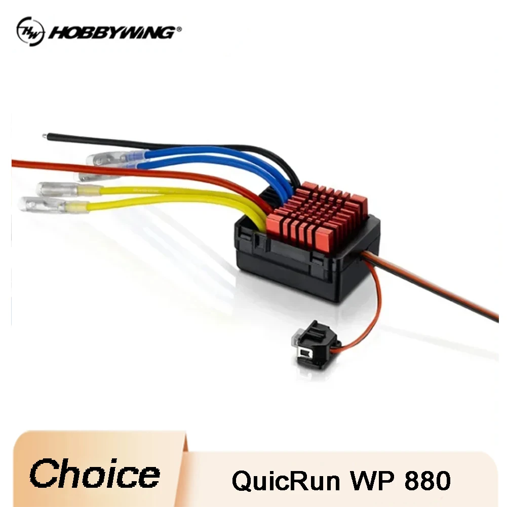 

Hobbywing QuicRun WP 880 80A Dual Brushed ESC Speed Controller Waterproof 2-4S LiPo for 1/8 Scale RC Car