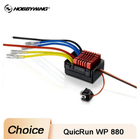 Hobbywing QuicRun WP 880 80A Dual Brushed ESC Speed Controller Waterproof 2-4S LiPo for 1/8 Scale RC Car