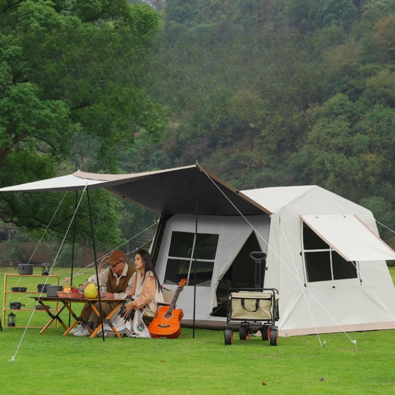 

Two bedrooms and one living room canopy automatic tent outdoor camping rain and sun protection camping equipment vinyl