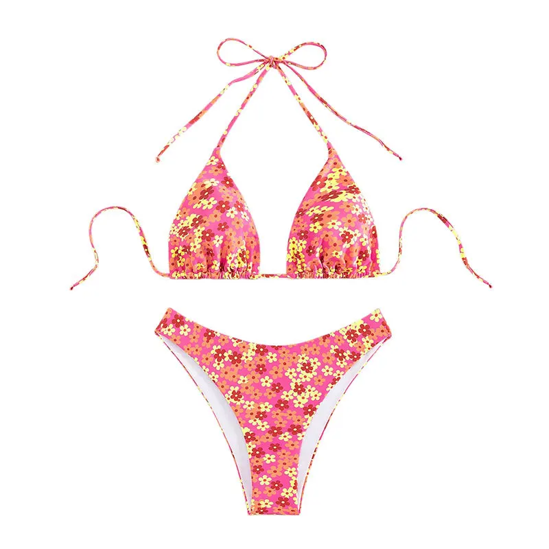 2024 New Sexy Micro Bikini Swimwear Womens Bathing Suit Women Bikinis Set Two Piece Swimsuit Printed Strap Three Point Swimsuits