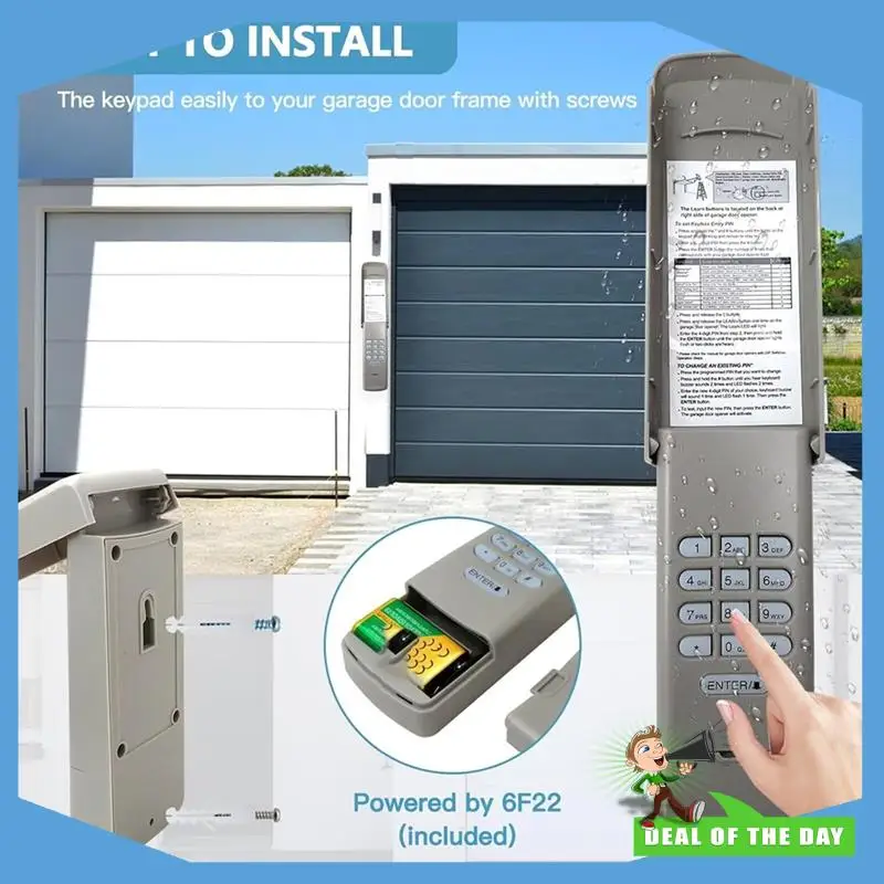

24-Hour Delivery Universal Garage Door Opener Replacement Keypad Featuring Keyless Entry Learn Button& Dip Switch Compatibility