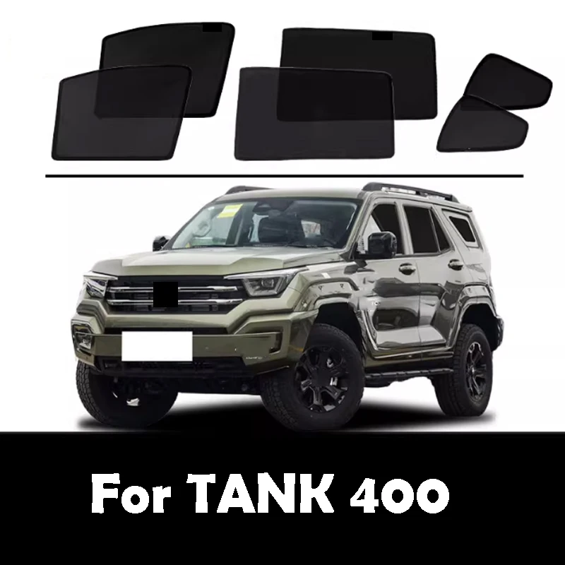 

For GWM TANK 400 2024-2026 Car Sunshade Front Rear Windshield Sun Visor Sunshade Mesh Curtains Side Window Thermal Insulation