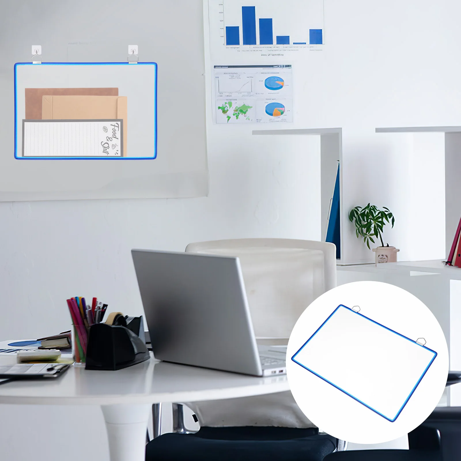 

Transparent Hanging File Organizer Practical Document Storage Bag Office Wall-Mounted Folder Holder File Wall Organizer