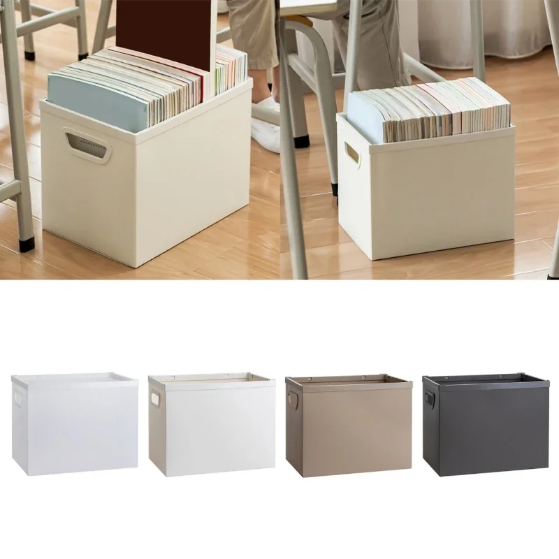 

Plastic Document File Organiser Filing Storage Box with Handle, Foldable File Folder Box File Storage and Filing Box