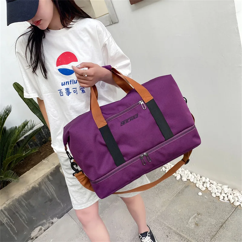 Bolsa de viaje Oxford para hombre y mujer, equipaje de mano de gran capacidad, separación seca y húmeda, bolsa deportiva para gimnasio y Yoga, bolso