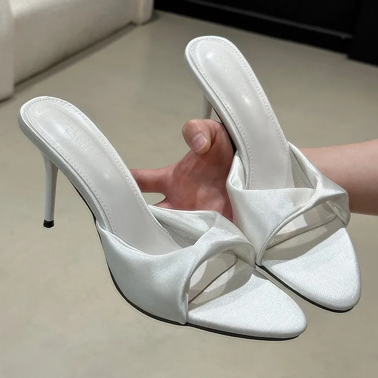 Damen-High-Heel-Slipper mit Schleifen – Neue französische Sandalen mit hohen Absätzen für den Sommer 2026
