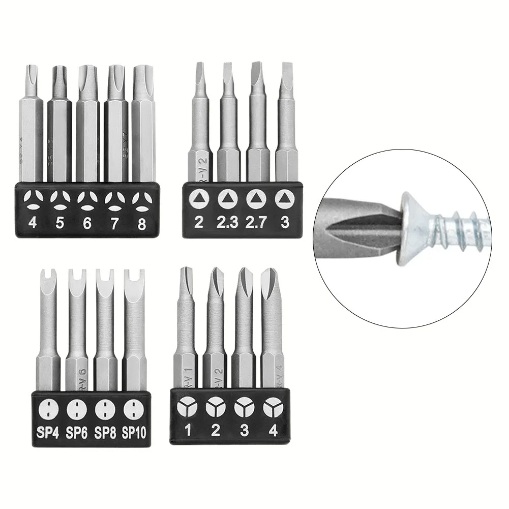 Brand New Screwdriver Bit Special-shaped 50mm Length 6.35mm（1/4inch）handle ABS + Metal Three Points Y Type/U Type    New