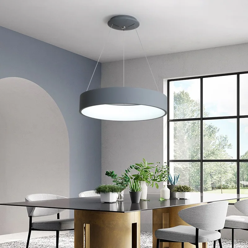 

Modern minimalist creative personality art circle dining pendant light minimalist atmospheric study bedroom pendant light