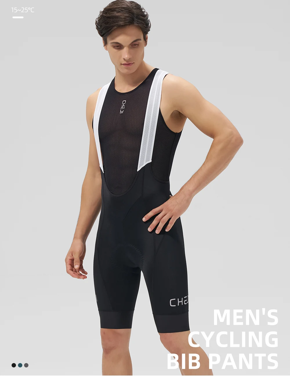 Cheji Herren-Radlerhose mit Trägern – Detail 1