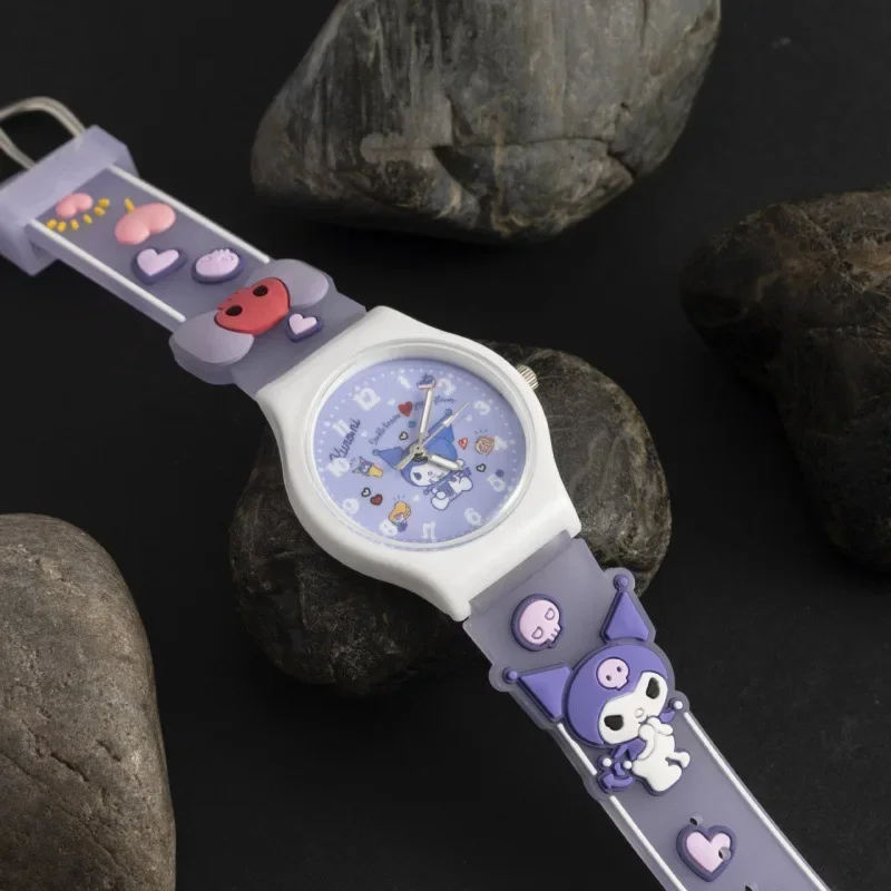 Sanrio Hello Kitty Wrist Watch Anime My Melody Cinnamoroll Children Children Watches 3D Student Silicone Strap Quartz Watch