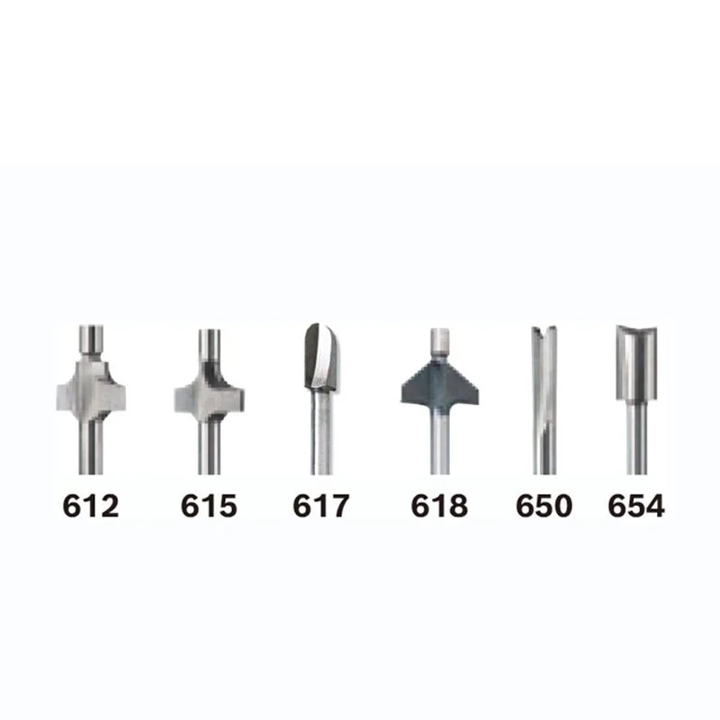 DREMEL 692 6pcs Router Bits Set Trimming Straight Milling Cutter Wood Tungsten Carbide Chamfer Cutting Woodwork Engraving Tool