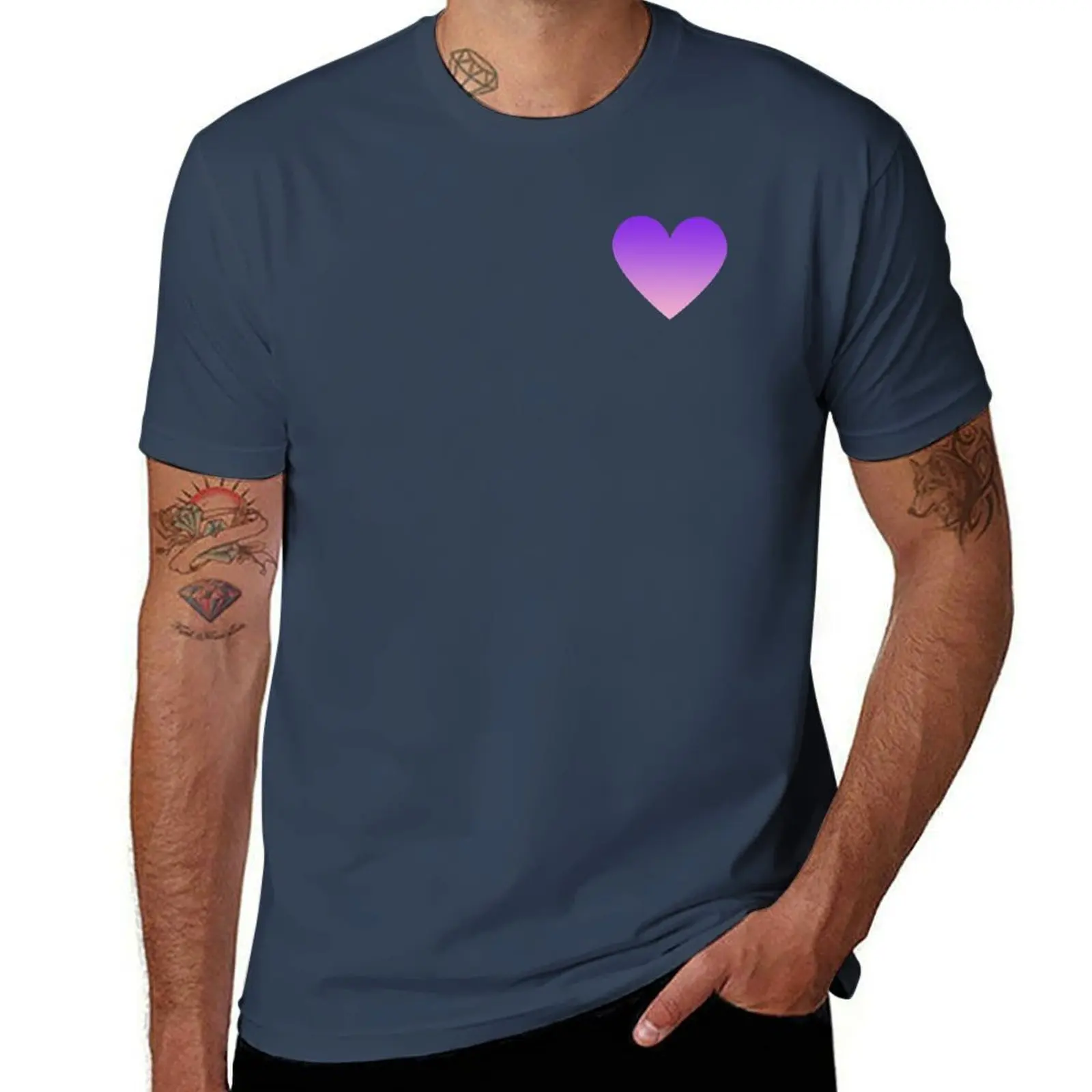 Purple heart T-Shirt Minimalist Casual Short Sleeve Top