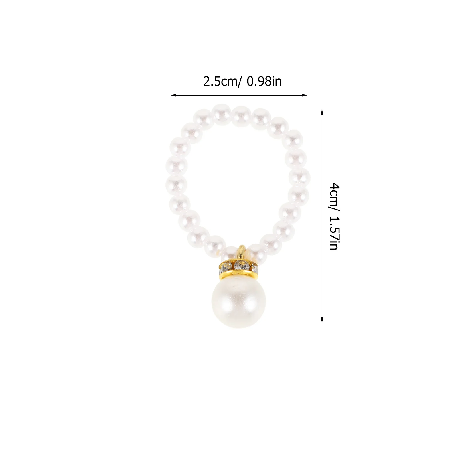 Set di 10 Ciondoli Decorativi a Forma di Paperella Gialla con Catena di Perle Finte per Accessori Miniatura e Fai-da-Te