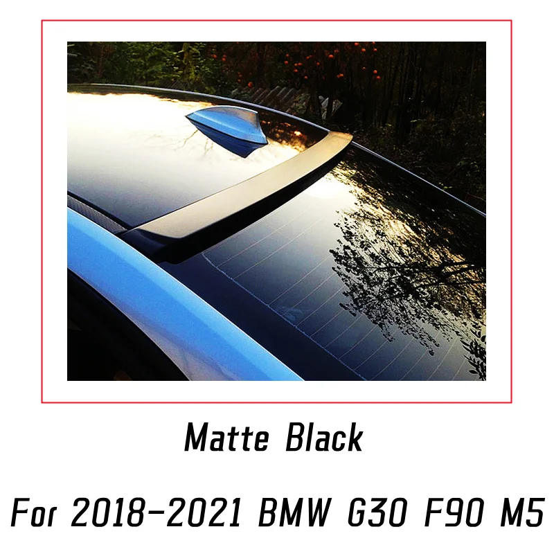 Rear Window Roof Car Spoiler Wing For BMW 5 Series G30 F90 M5 525i 2018-2021 ABS Plastic Black Carbon Tuning Accessories Styling image 3