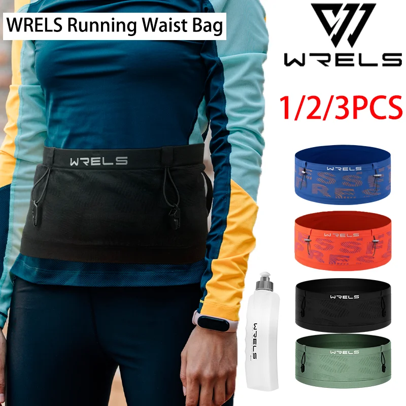 1/2/3PCS WRELS Running Waist Bag Lightweight Quick Dry Large-Capacity Waist Bag With Water Bottle Gym Marathon Waist Pack