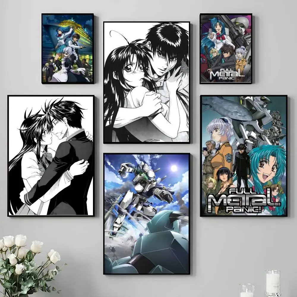Japanese Manga Anime F-Full Metal Panic Poster Self-adhesive Art Waterproof Paper Sticker Coffee House Bar Room Wall Decor