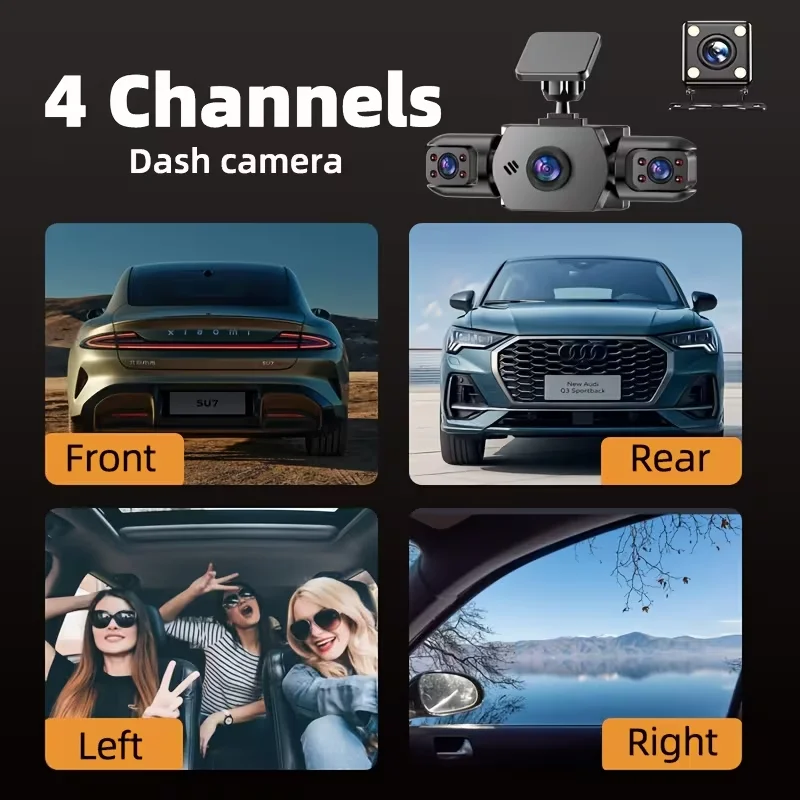 3/4CH Dash Cam, 1080P Multi Lens, 2