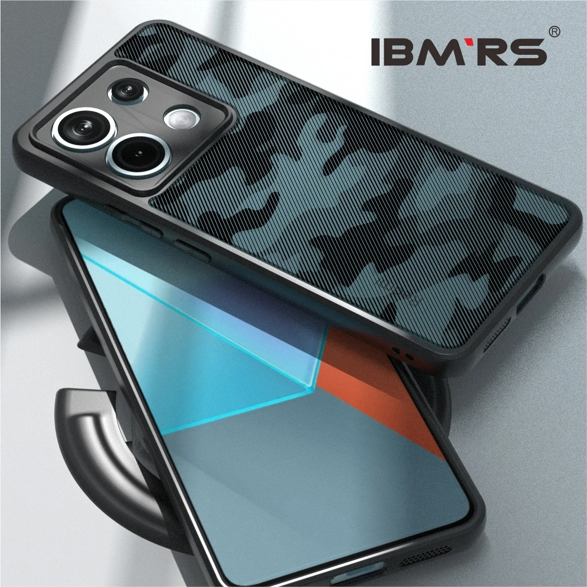 IBMRS [Anti-Scratch Dual Coating]  for Xiaomi Redmi Note 13 pro 5G/Poco X6 Transparent Case, Camo Shockproof matte Phone Case